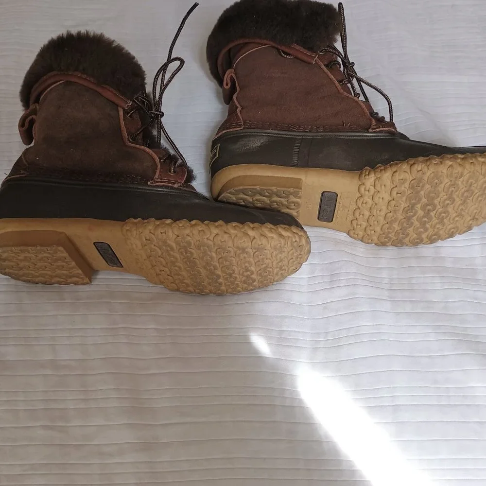 LL BEAN Signature Wicked Good Shearling Duck Boots Women's 7